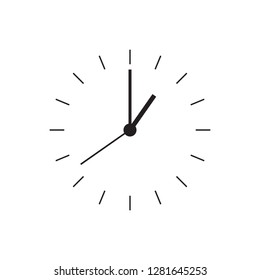 Clock on white background