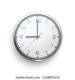 A clock with on the white background. Eps 10 vector file.