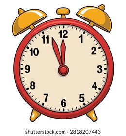 A clock on a white background timepiece illustration ideal for schedule theme punctuality concept time management or simple clean design artwork