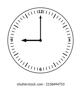 Clock on a white background. Vector illustration