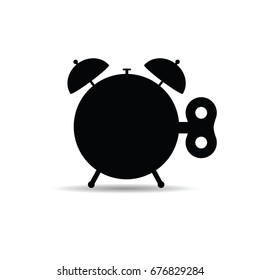 clock on winding illustration in black color