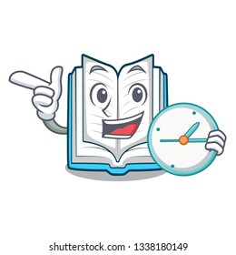 With clock opened book isolated in the character