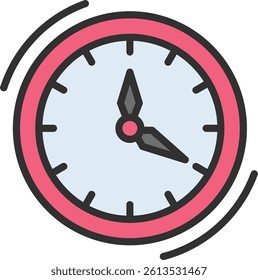 Clock Outline Filled Style Icon