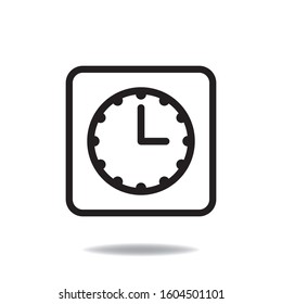 Clock outline flat vector modern icon, web design element