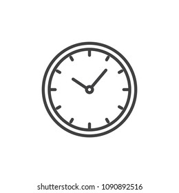 Clock outline icon. linear style sign for mobile concept and web design. Watch simple line vector icon. Symbol, logo illustration. Pixel perfect vector graphics