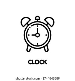 Clock outline icon style design illustration on white background eps.10