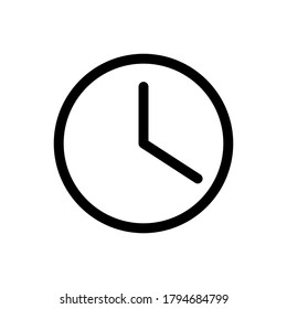 Clock outline icon. Symbol, logo illustration for mobile concept and web design.