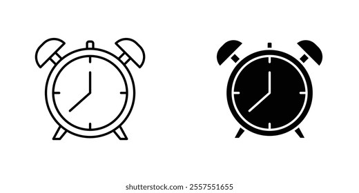 Clock outlined and solid icon vector collection.