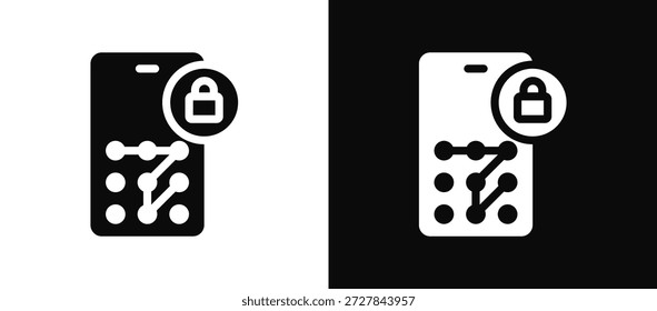 Icono del candado del reloj conjunto blanco y negro