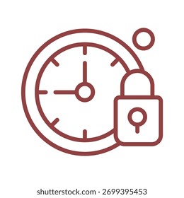 Um relógio com um cadeado simboliza a segurança de tempo, indicando a importância de gerenciar e proteger informações sensíveis ao tempo.