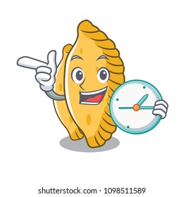 With clock pastel character cartoon style