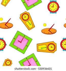 Clock pattern. Cartoon illustration of clock vector pattern for web