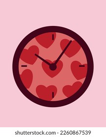 Clock with Pattern Love Heart