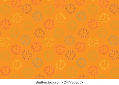 clock pattern with minimalist illustration of a clock