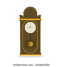 clock with pendulum flat style icon vector illustration design
