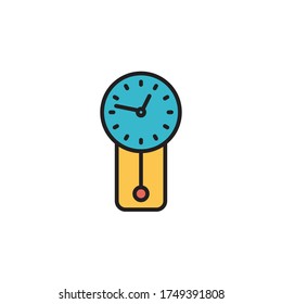 clock pendulum icon filled outline vector color design. isolated on white background