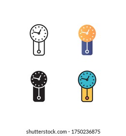clock pendulum icon vector with different style design. isolated on white background