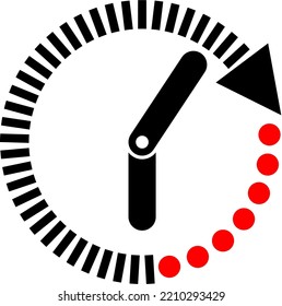 Clock pictogram. Time, sport and speed concept. 
