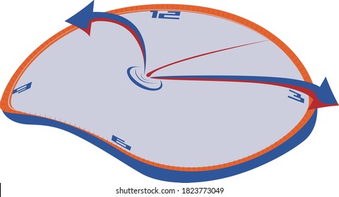 clock piece time wavy vector drawing