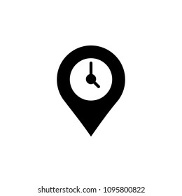 clock in pin icon. Element of web icon for mobile concept and web apps. Isolated clock in pin icon can be used for web and mobile on white background