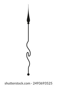 Clock pointer arrow. Black silhouette chronometer element. Clock arm. Watch hands, isolated time pointer. Vector cartoon illustration