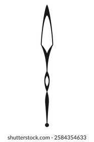 Clock pointer arrow. Black silhouette chronometer element. Clock arm. Watch hands, isolated time pointer. Vector cartoon illustration