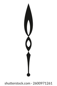 Clock pointer arrow. Black silhouette chronometer element. Clock arm. Watch hands, isolated time pointer. Vector cartoon illustration