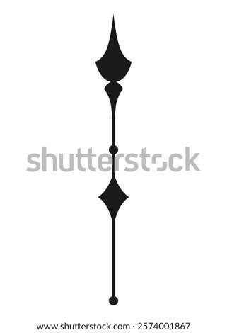 Clock pointer arrow. Black silhouette chronometer element. Clock arm. Watch hands, isolated time pointer. Vector cartoon illustration