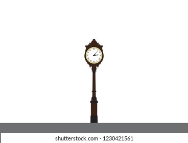 Clock pole illustration, vector
