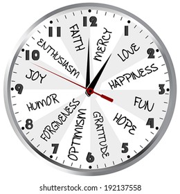 Clock with positive feelings