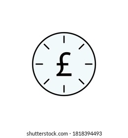 Uhren, Pfund, Deadline Icon. Element der Finanzgrafik. Zeichen und Symbole können für Web, Logo, mobile App, UI, UX verwendet werden