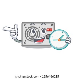 With clock power supply in the shape characters