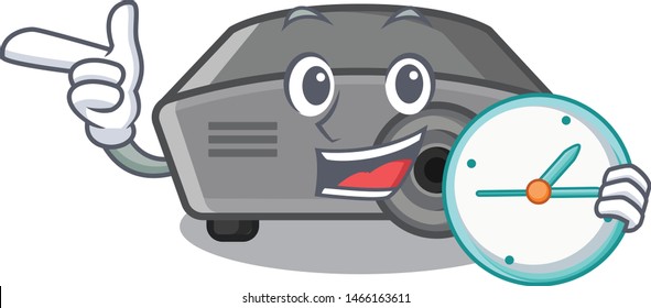 With clock projector isolated with on the mascot