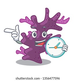 With clock purple coral reef isolated with character