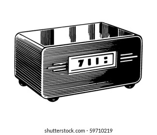 Clock Radio - Retro Clip Art