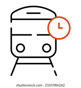 Clock with rail showing concept of train time

