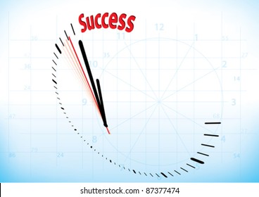 a clock reaching time of success