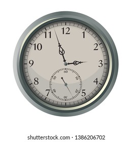 Clock in realistic style, timer on white background. Business watch. Vector design 