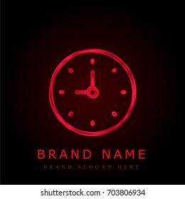 Clock red chromium metallic logo
