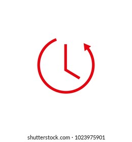 clock red Icon Vector illustration