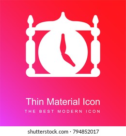 Clock red and pink gradient material white icon minimal design