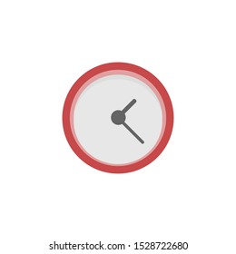 clock red vector icon on a white background