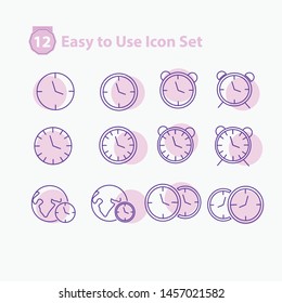 clock related icons.Editable stroke. Thin vector icon set - Vector.Set of thin line icons pictogram. time, modern icon set