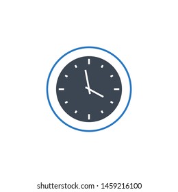 Clock related vector glyph icon. Isolated on white background. Vector illustration.