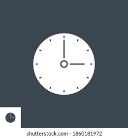 Icono de glifo vectorial relacionado con el reloj. Aislado sobre fondo negro. Ilustración vectorial.