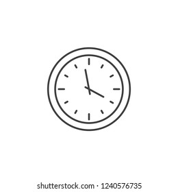 Clock Related Vector Line Icon. Isolated on White Background. Editable Stroke.
