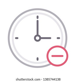 clock remove color line icon