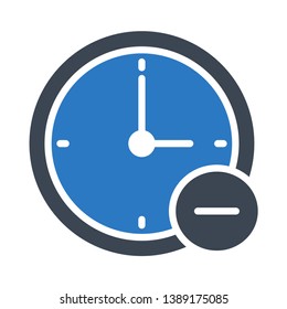 clock remove glyph double color icon