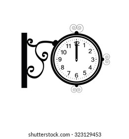 clock in retro street style vector illustration