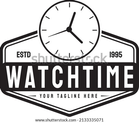 Clock retro vintage logo design. Time logo